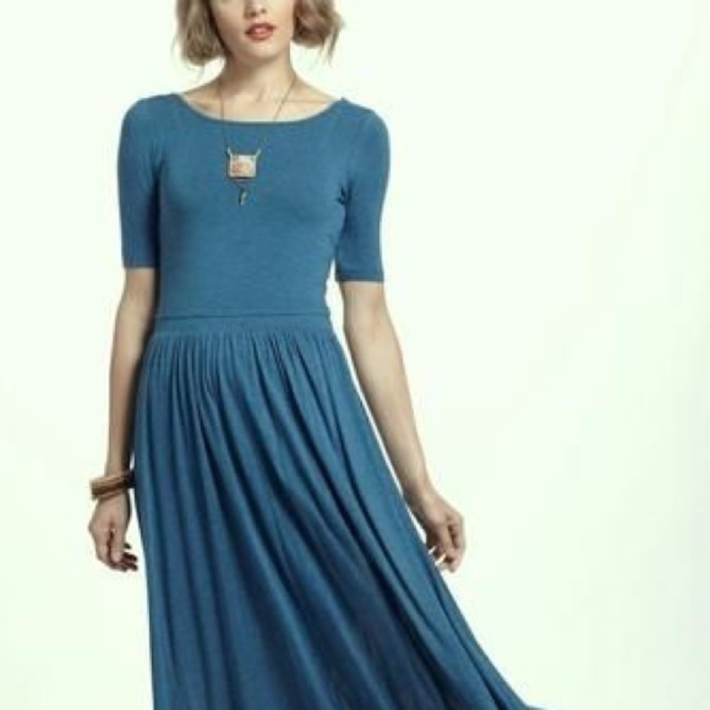 Anthropology Bordeaux Teal Maxi Dress